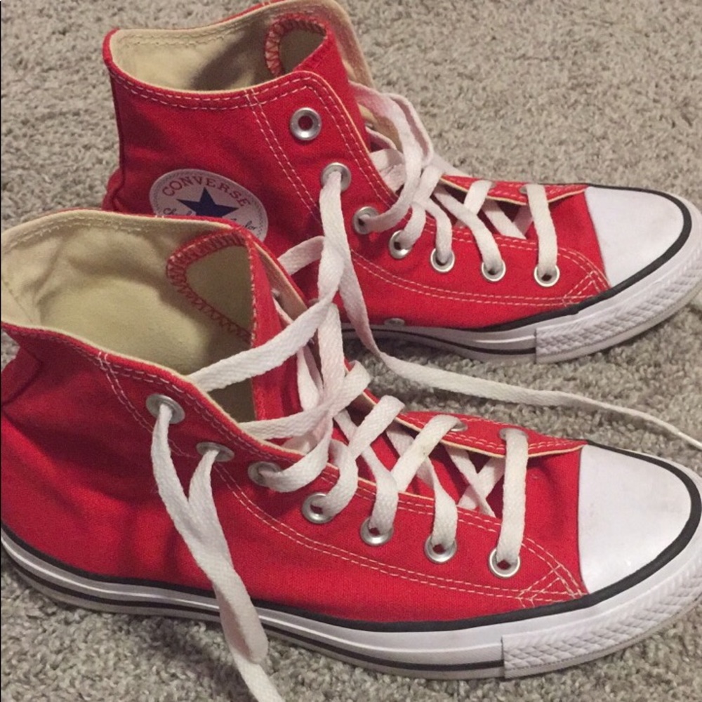 Like New Red High Top Converse